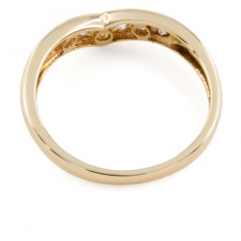 9ct gold Cubic Zirconia Wishbone Ring size N